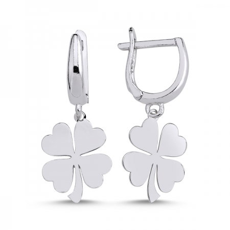 Cercei argint 925 rodiat cu frunze de trifoi - Be Lucky ETU0052 [0]